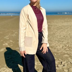 CARDIGAN APERTO BRILLANTINI POLSI E TASCHE