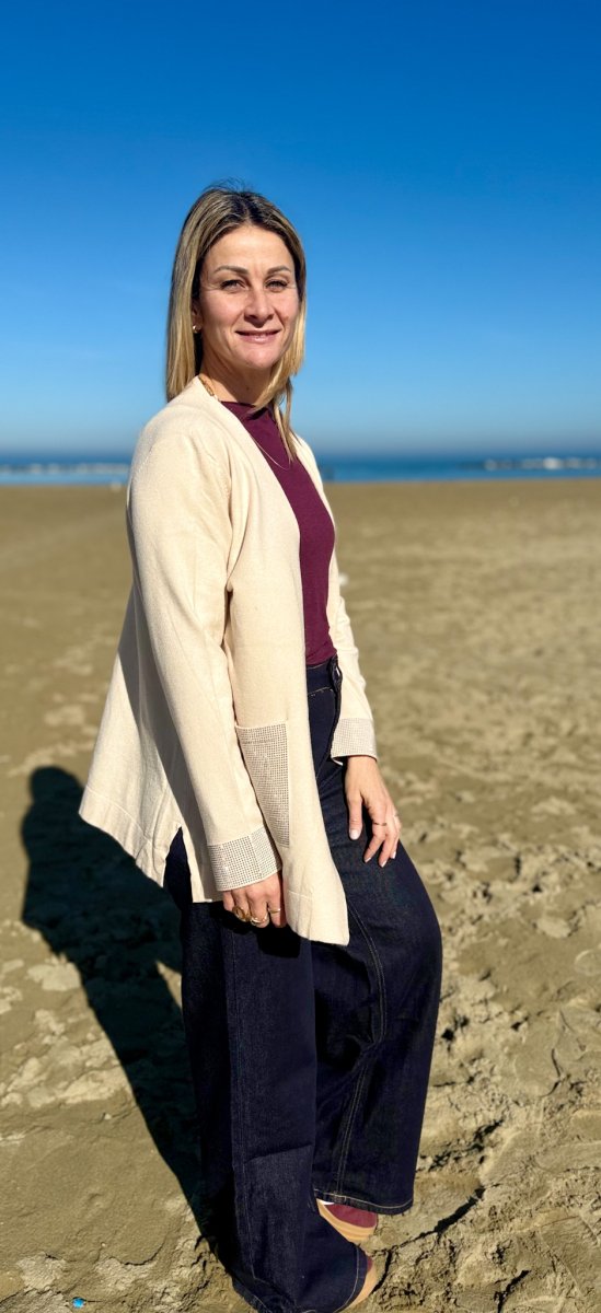 CARDIGAN APERTO BRILLANTINI POLSI E TASCHE - immagine 3