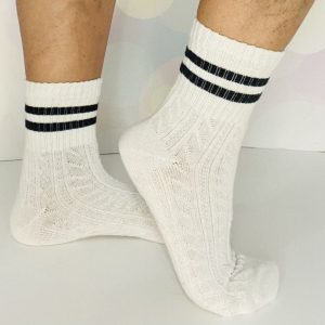 Calzini sportivi trama treccia in lana