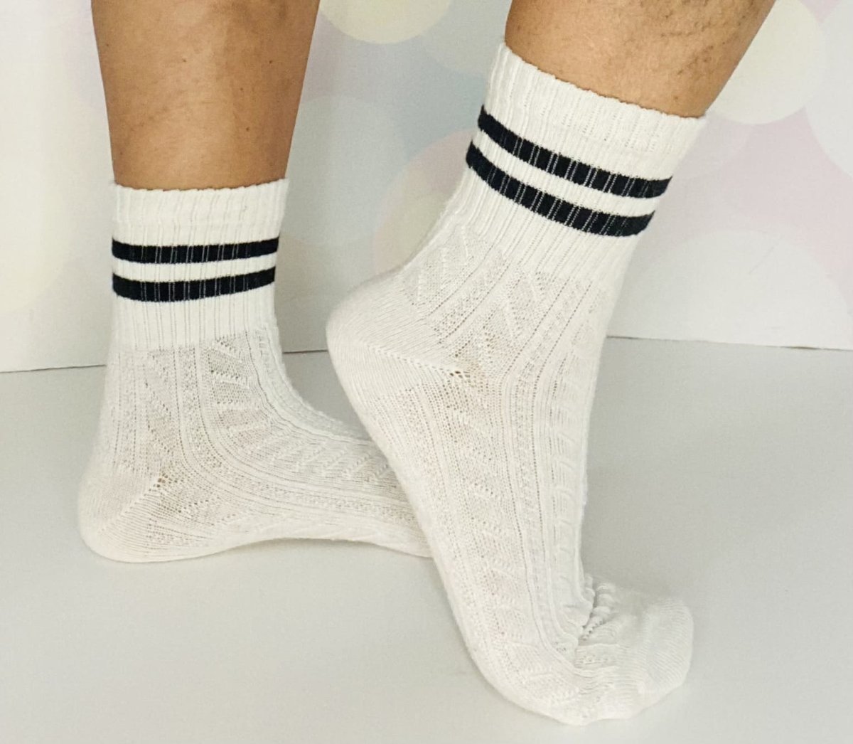 Calzini sportivi trama treccia in lana - immagine 2
