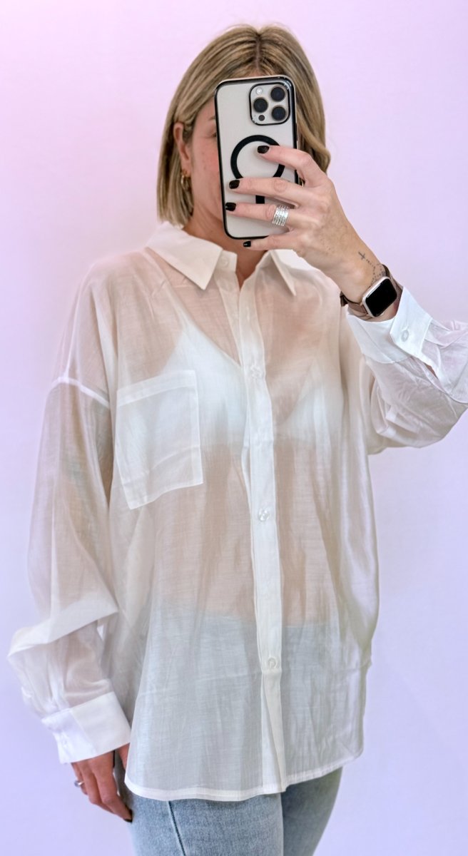 CAMICIA TRASPARENTE OVERSIZE IN ORGANZA