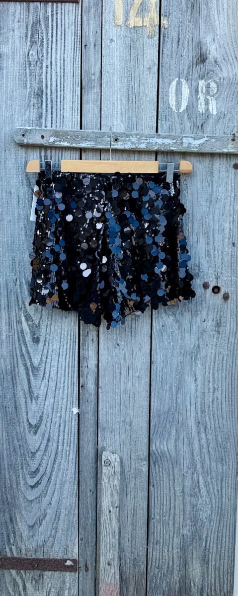 MINI SHORT IN PAILETTES ELASTICIZZATO - immagine 2