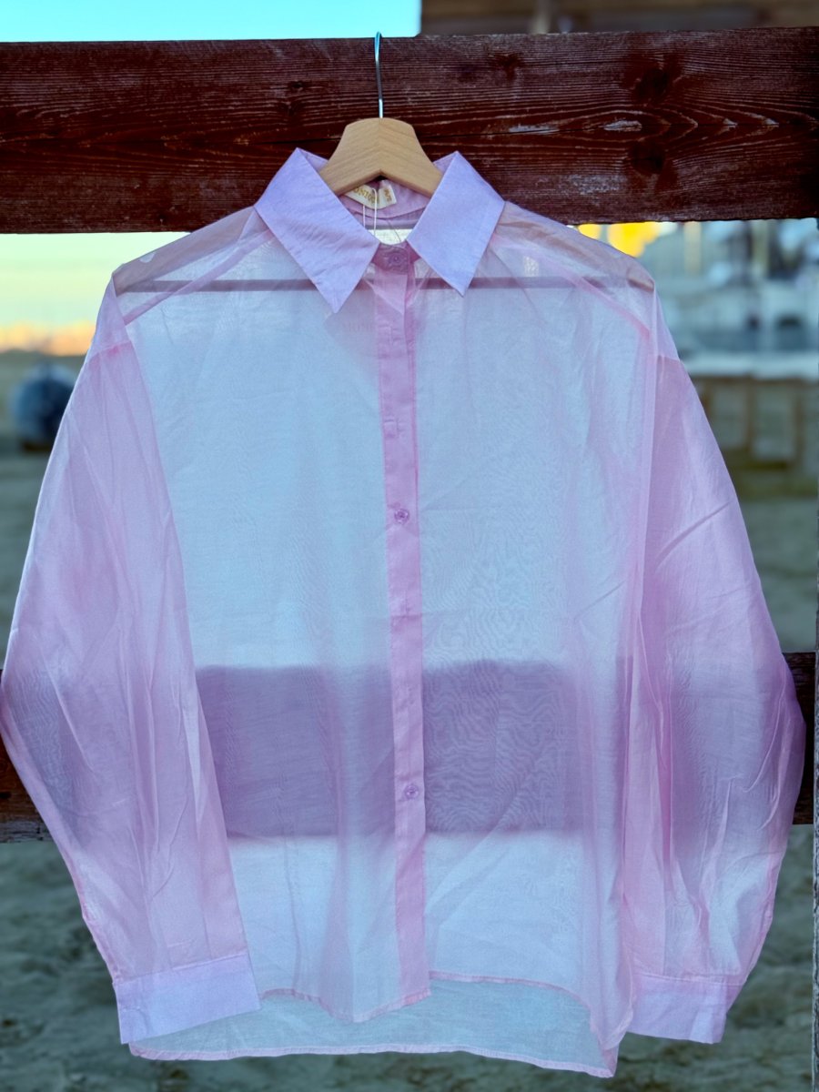CAMICIA TRASPARENTE OVERSIZE IN ORGANZA - immagine 5