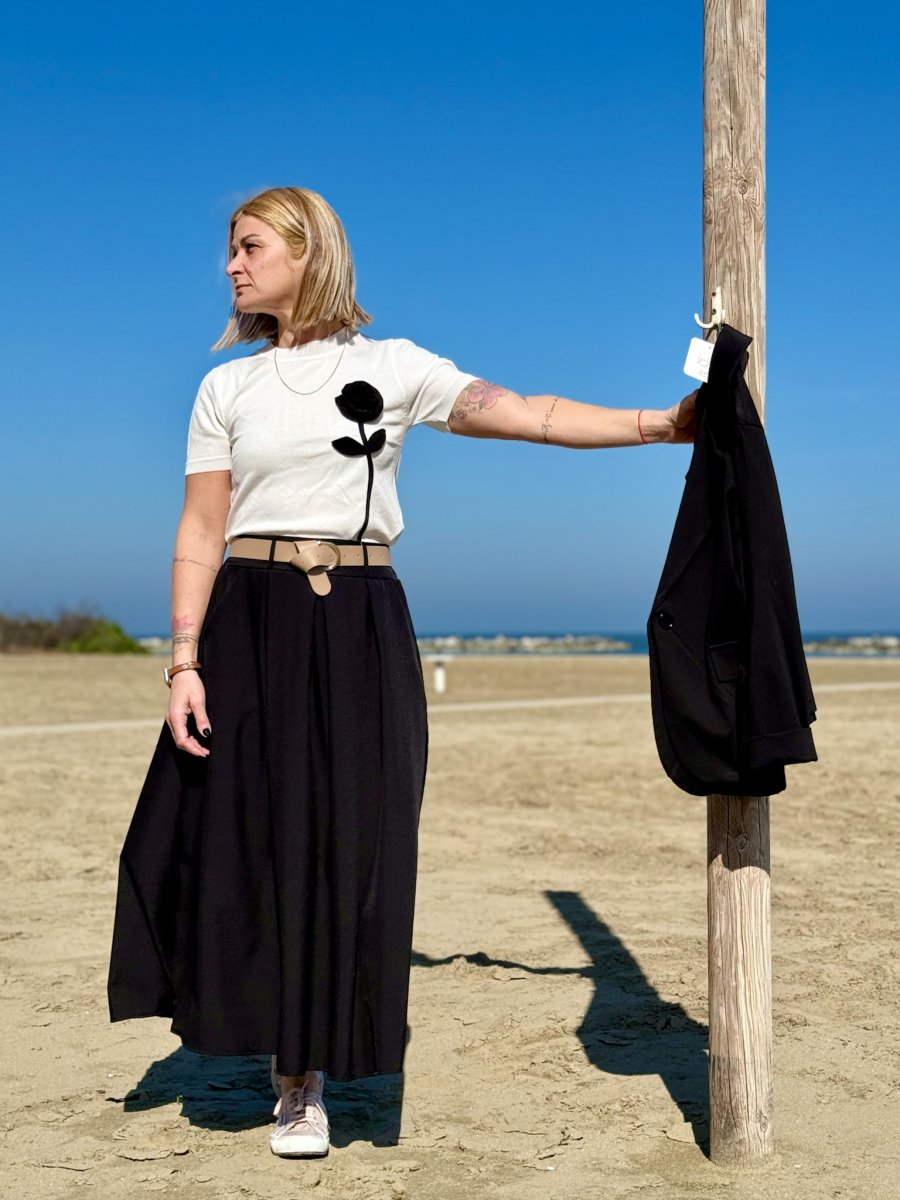 MAXI GONNA CON ELASTICO IN VITA E TASCHE - immagine 2