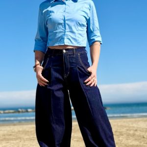 JEANS SCURO BAGGY ELASTICIZZATO