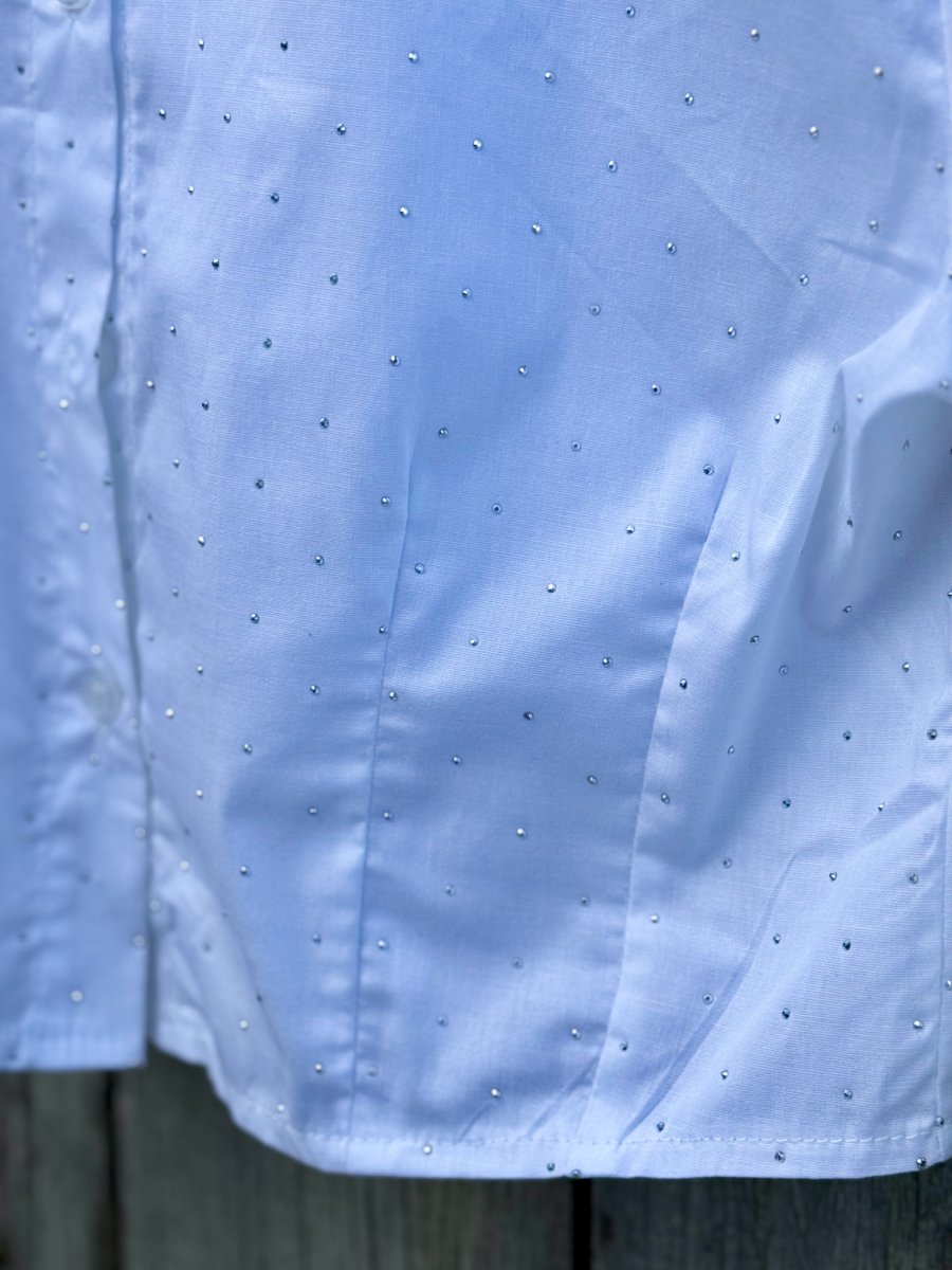 CAMICIA CROP TOP CON BRILLANTINI ELASTICIZZATA - immagine 7