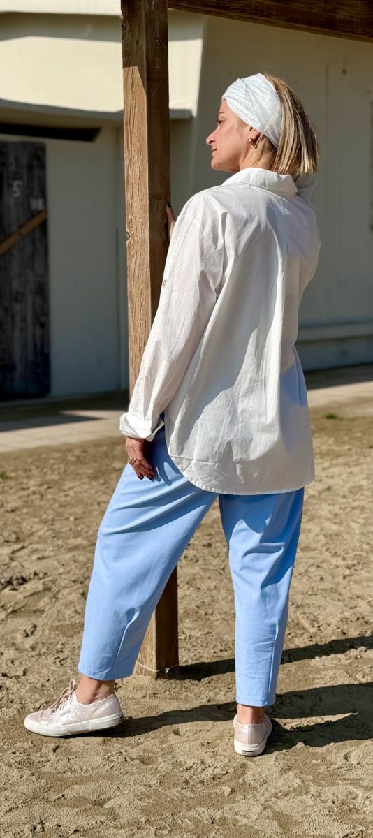 CAMICIA OVERSIZE CON PIETRE IN COTONE - immagine 3