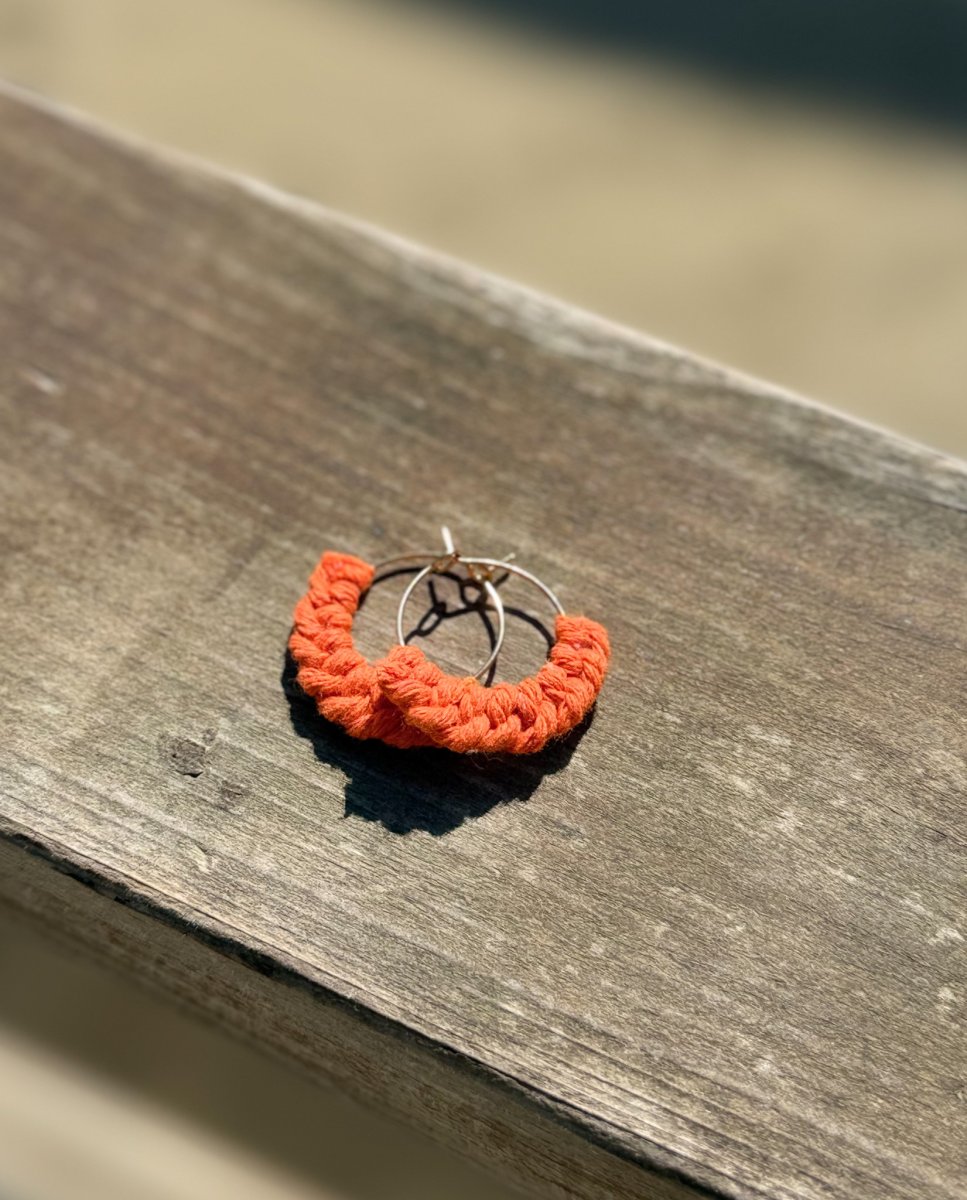 ORECCHINI ARTIGIANALI MACRAMÈ INOX E COTONE - immagine 9