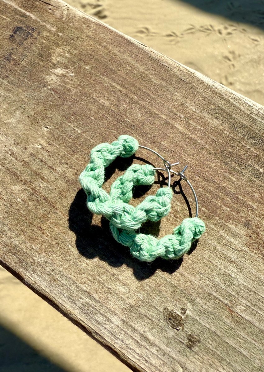 ORECCHINI ARTIGIANALI MACRAMÈ INOX E COTONE - immagine 8