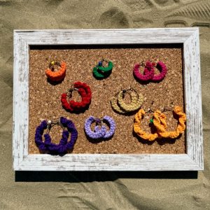 ORECCHINI ARTIGIANALI MACRAMÈ INOX E COTONE