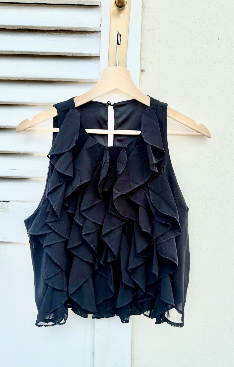 CANOTTA VOILE EFFETTO PETALI - immagine 5