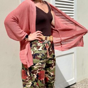 CARDIGAN IN FILO DI COTONE SENZA BOTTONI