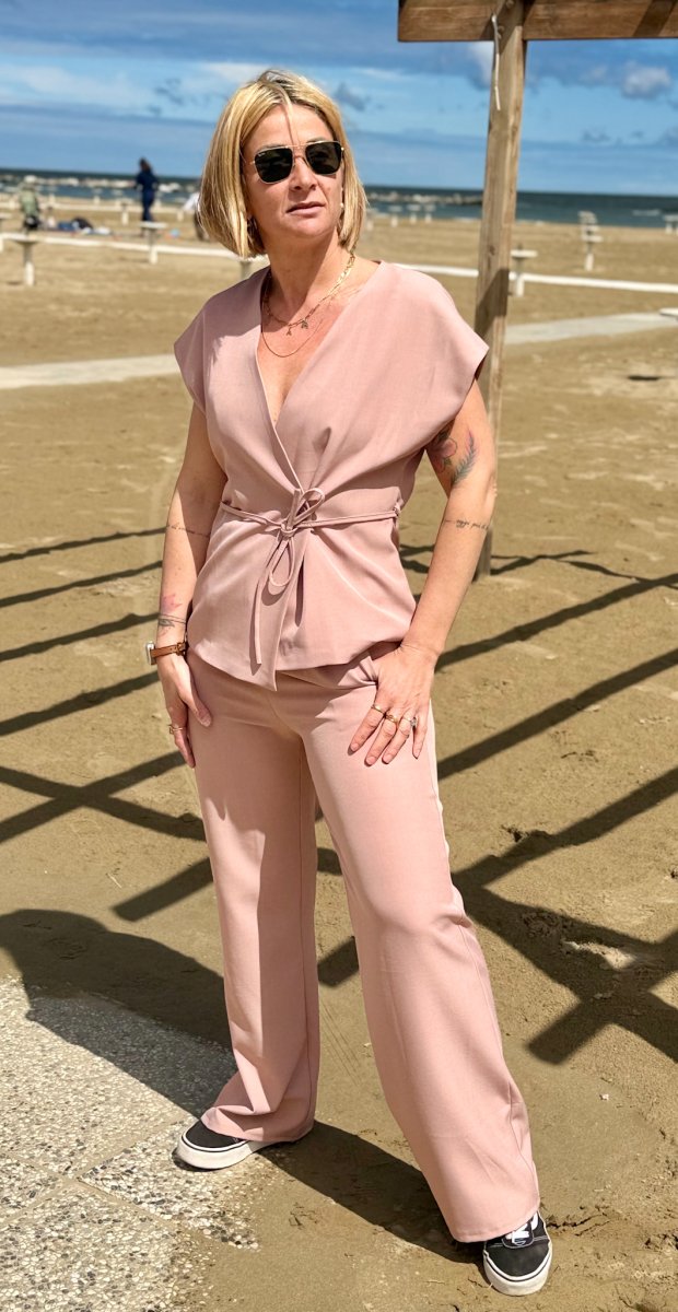 COMPLETO GILÈT CON CINTA E PANTALONE LUNGO