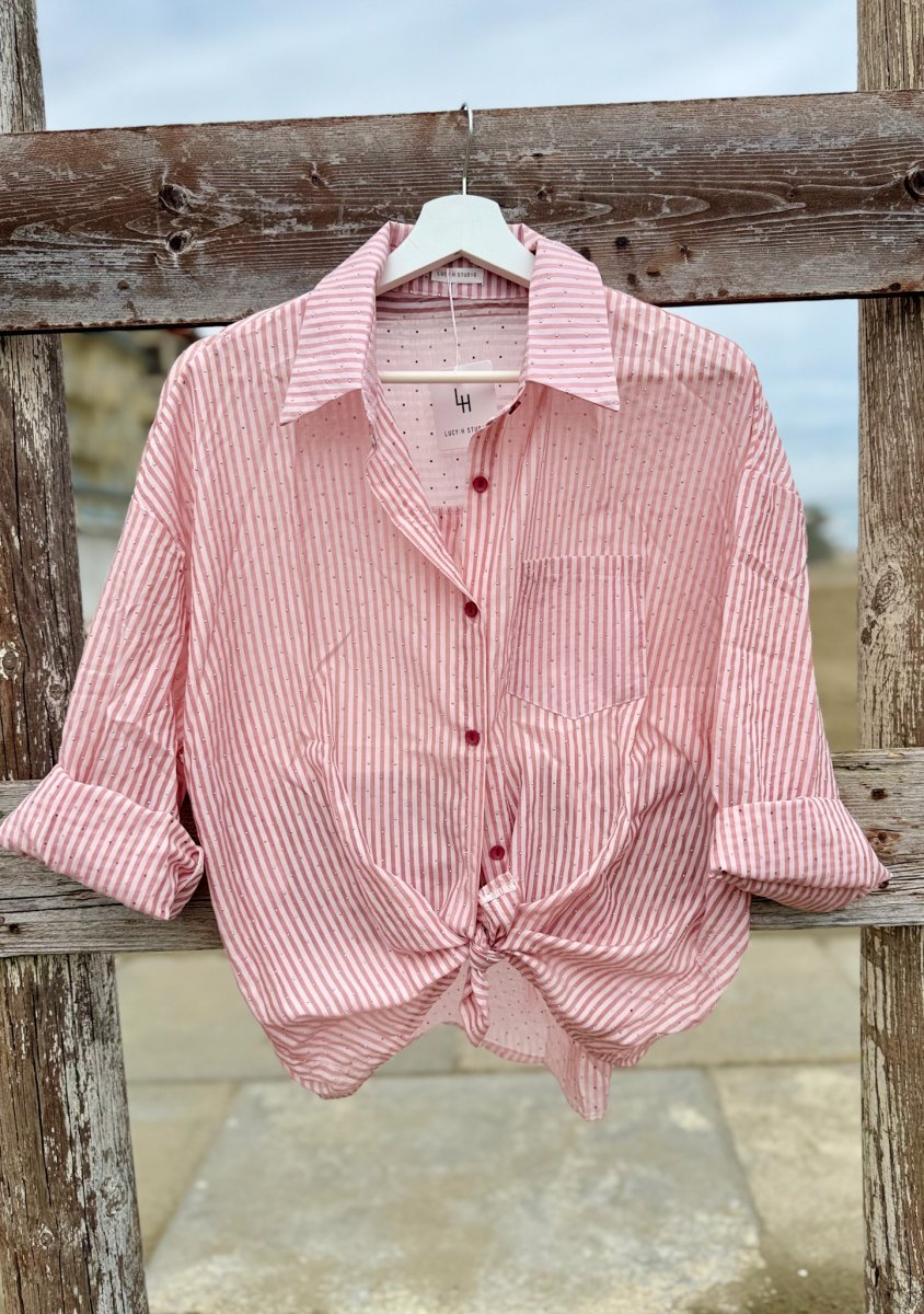 CAMICIA GESSATA SEMI-TRASPARENTE CON BRILLANTINI - immagine 5