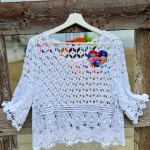 MAGLIA EFFETTO CROCHET MANICA 34