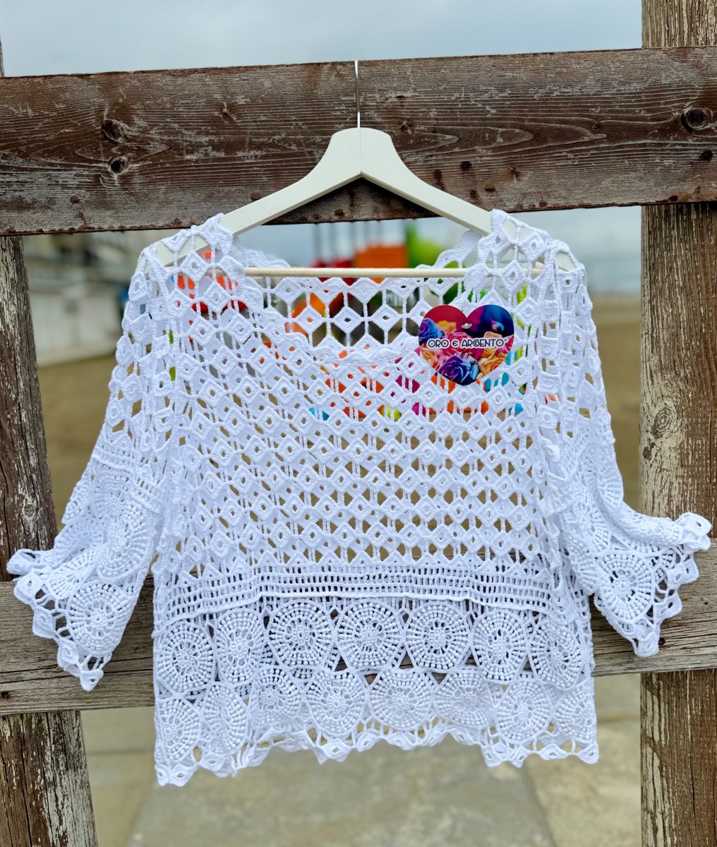 MAGLIA EFFETTO CROCHET MANICA 34