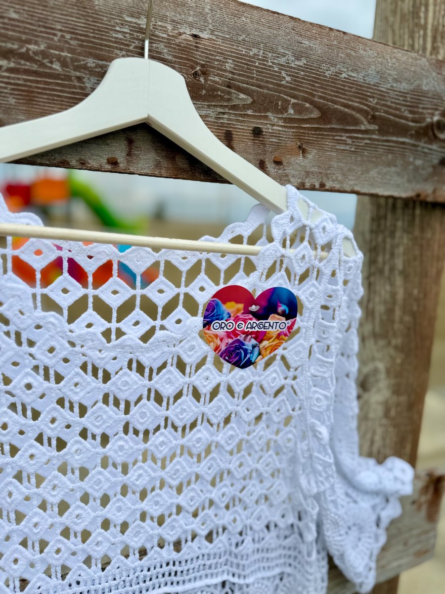 MAGLIA EFFETTO CROCHET MANICA 34 - immagine 3