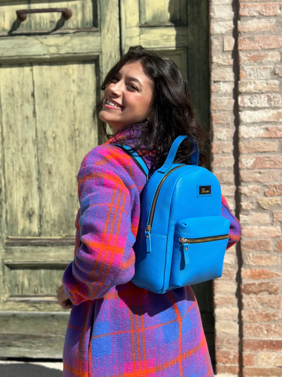 Zainetto in pelle GIULIO bluette - immagine 2