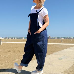 SALOPETTE IN COTONE CON T-SHIRT