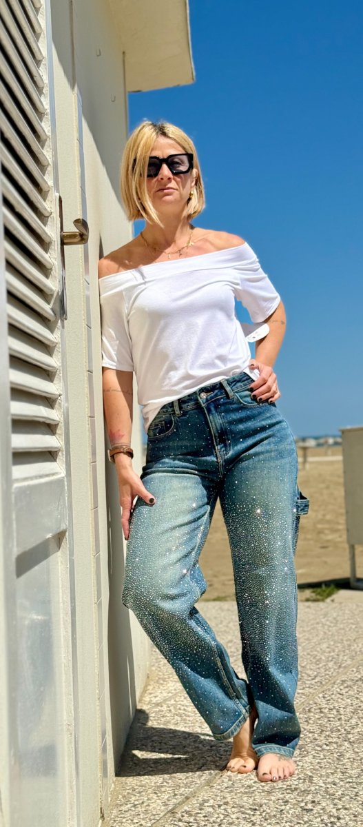 JEANS CARGO BRILLANTINI - immagine 4