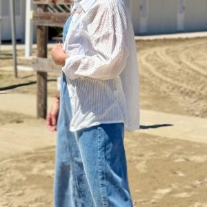 CAMICIA GESSATA SEMI-TRASPARENTE CON BRILLANTINI