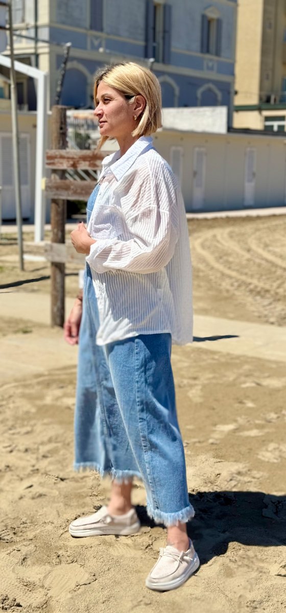 CAMICIA GESSATA SEMI-TRASPARENTE CON BRILLANTINI - immagine 2