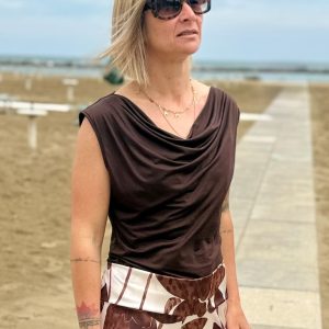 CANOTTA SPALLA SCOLLO CASCATA MICROFIBRA