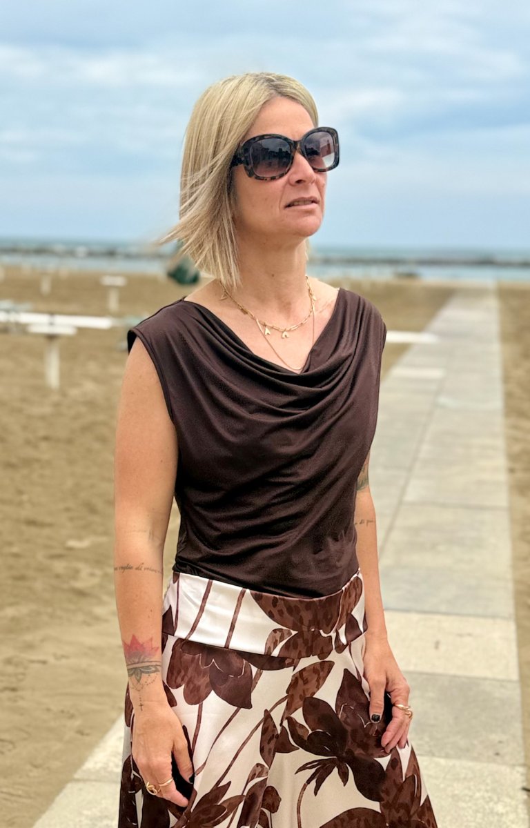 CANOTTA SPALLA SCOLLO CASCATA MICROFIBRA - immagine 2