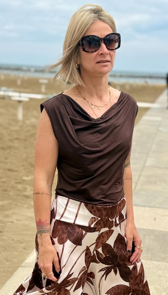 CANOTTA SPALLA SCOLLO CASCATA MICROFIBRA - immagine 4