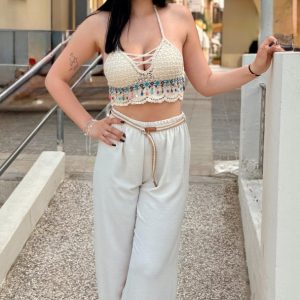 PANTALONE PALAZZO CON ELASTICO IN VITA