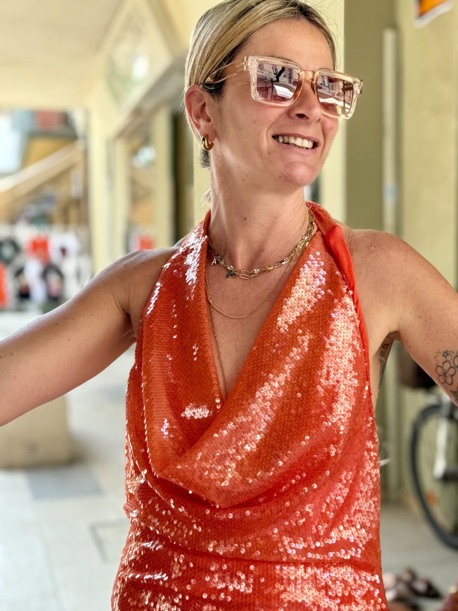 ABITO PAILETTES SCHIENA NUDA ELASTICIZZATO - immagine 5