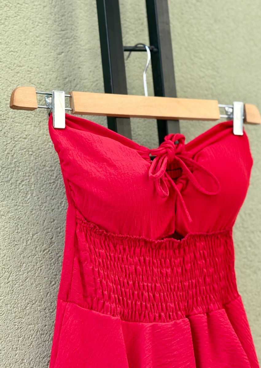 MINI ABITO SENZA SPALLINE CON BALZE TAGLIA UNICA - immagine 4