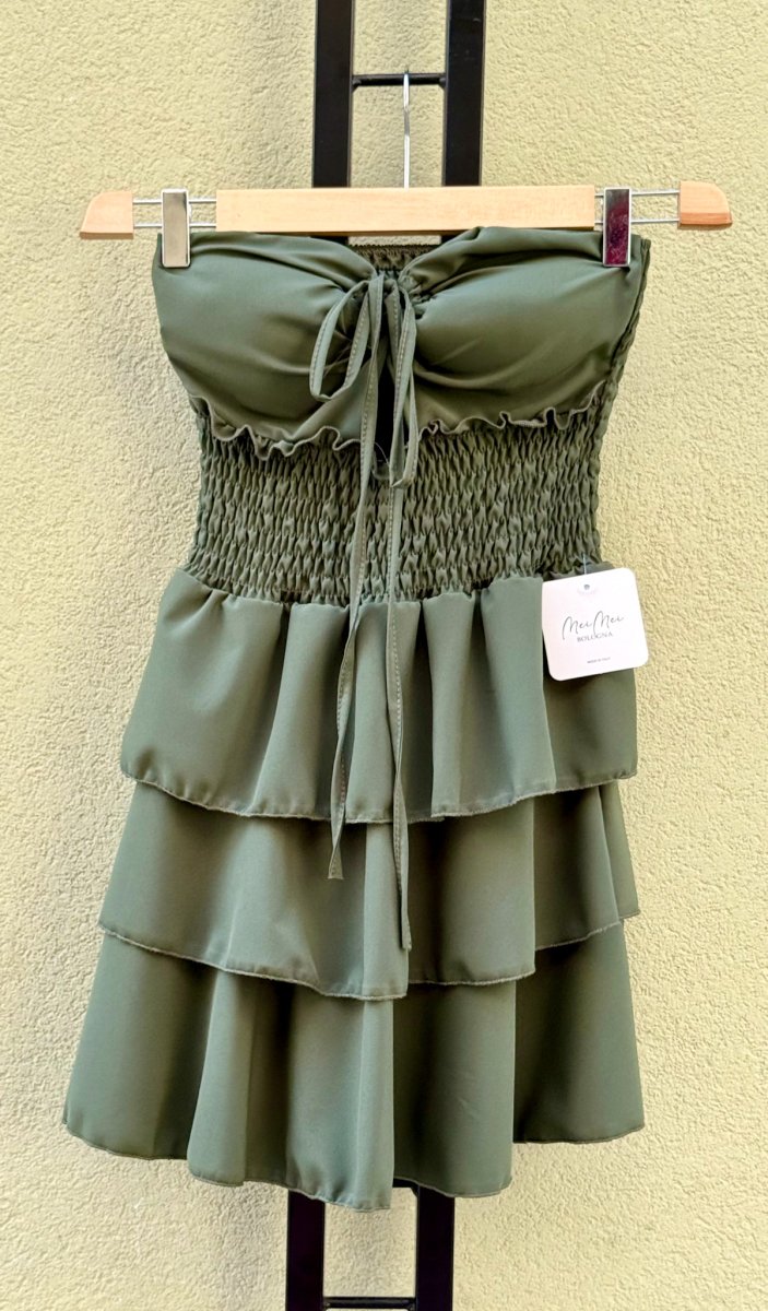 MINI ABITO SENZA SPALLINE CON BALZE TAGLIA UNICA - immagine 6