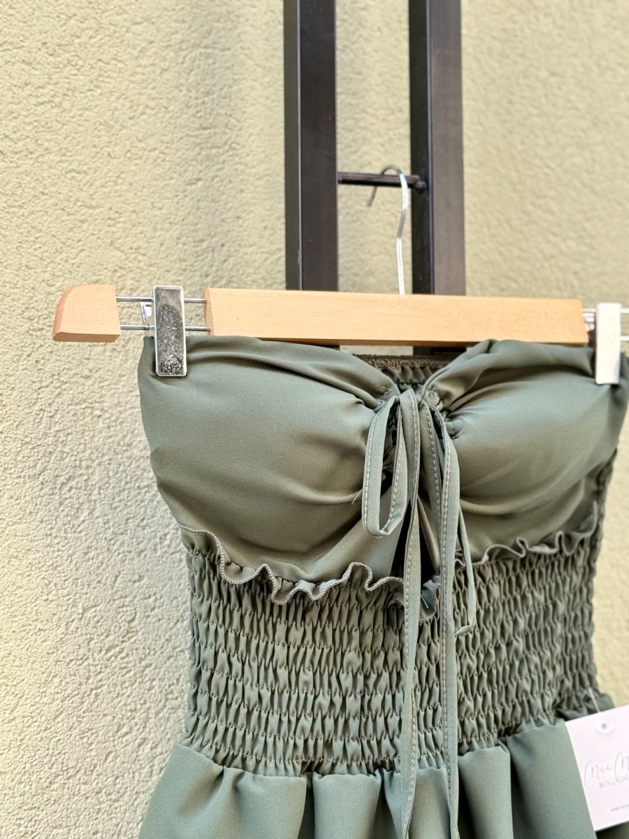 MINI ABITO SENZA SPALLINE CON BALZE TAGLIA UNICA - immagine 7