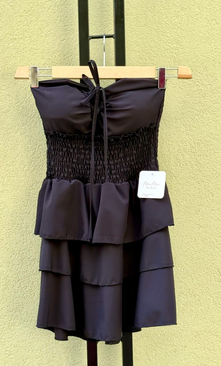 MINI ABITO SENZA SPALLINE CON BALZE TAGLIA UNICA - immagine 8