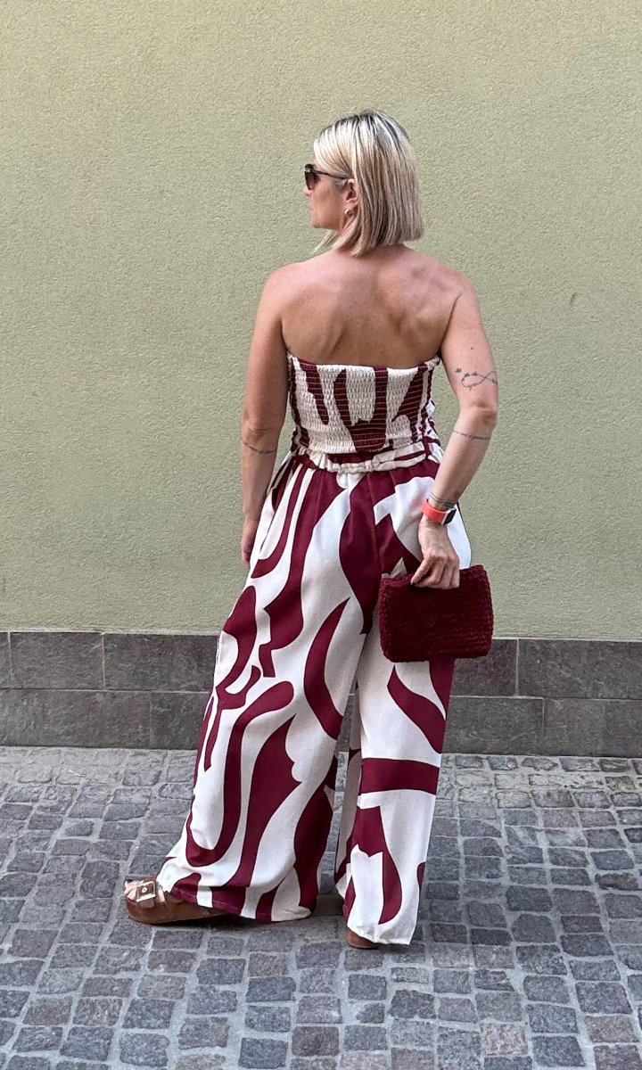 JUMPSUIT SENZA SPALLINE A PALAZZO FANTASIA - immagine 3