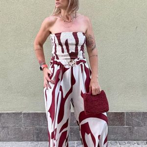 JUMPSUIT SENZA SPALLINE A PALAZZO FANTASIA