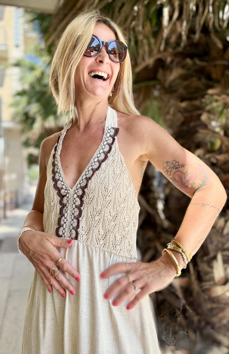 ABITO LUNGO CORPETTO UNCINETTO SCHIENA NUDA