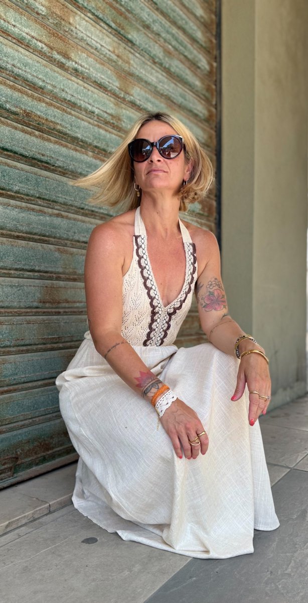 ABITO LUNGO CORPETTO UNCINETTO SCHIENA NUDA - immagine 3