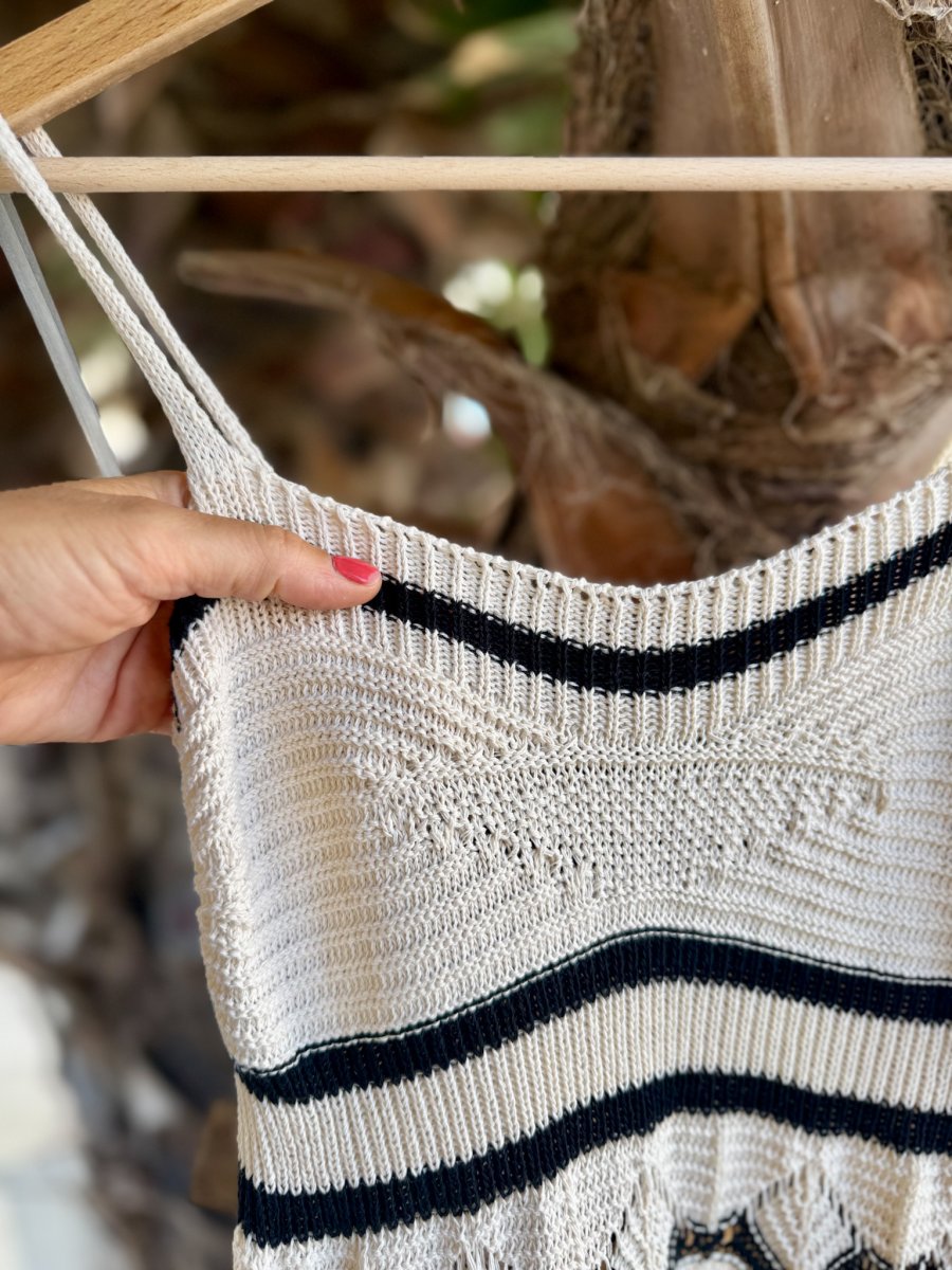 ABITO TUBINO TRAFORATO A CONTRASTO - immagine 6