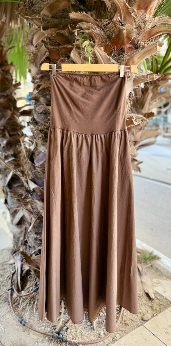 ABITO LUNGO SENZA SPALLINE CON TASCHE IN COTONE - immagine 8