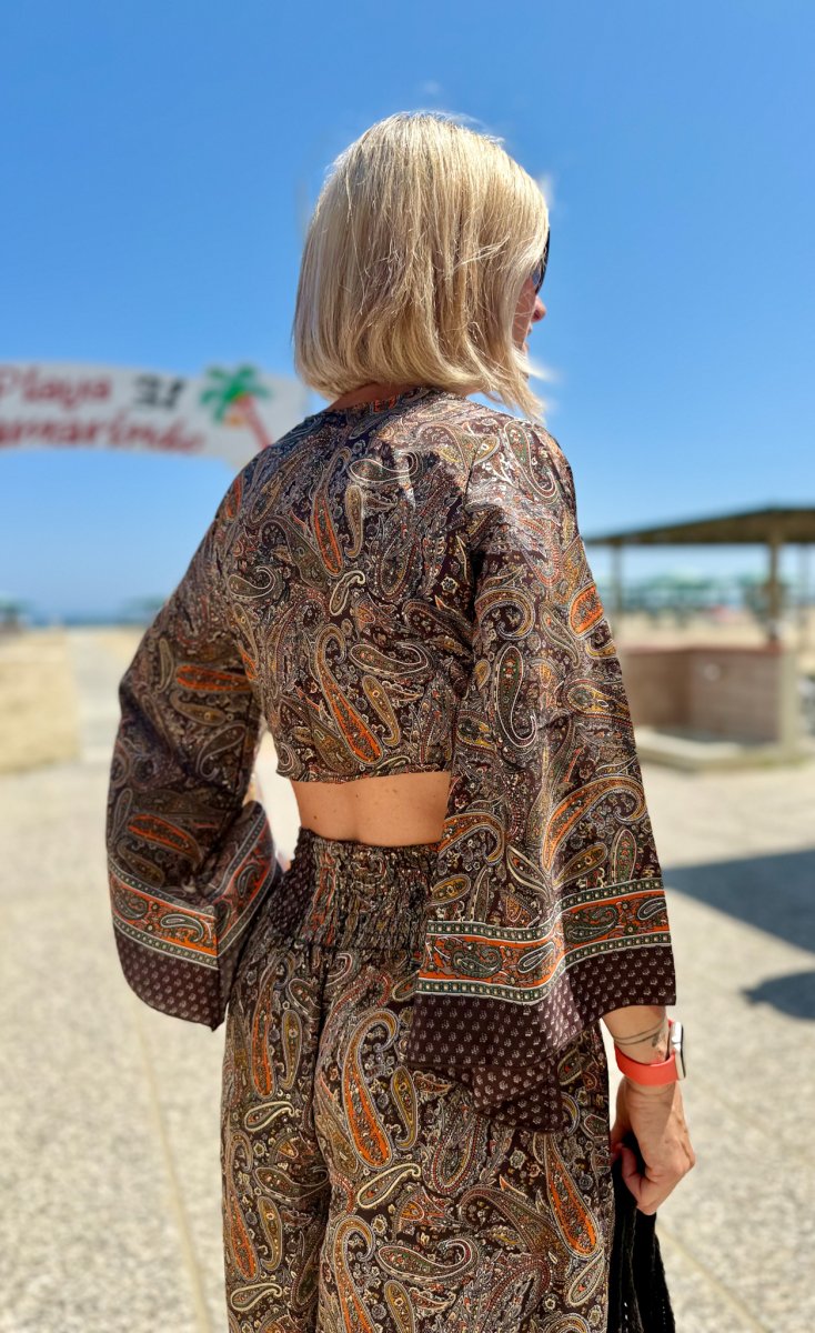 COMPLETO TOP E PANTALONE SETA INDIANA - immagine 4