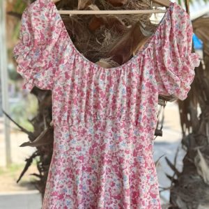 VESTITO SCOLLO ROTONDO FIORELLINI