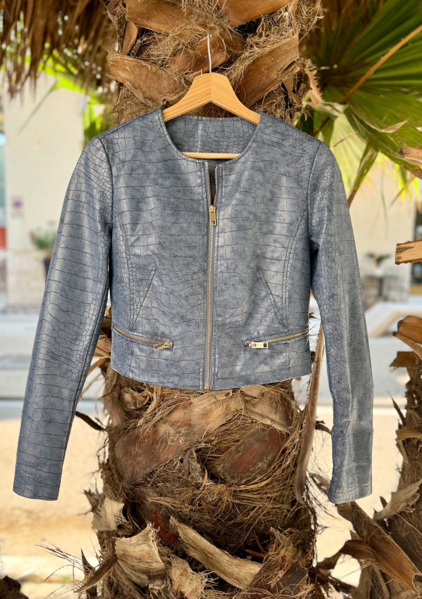 GIACCHETTO ECO PELLE COCCO CON CERNIERE - immagine 2