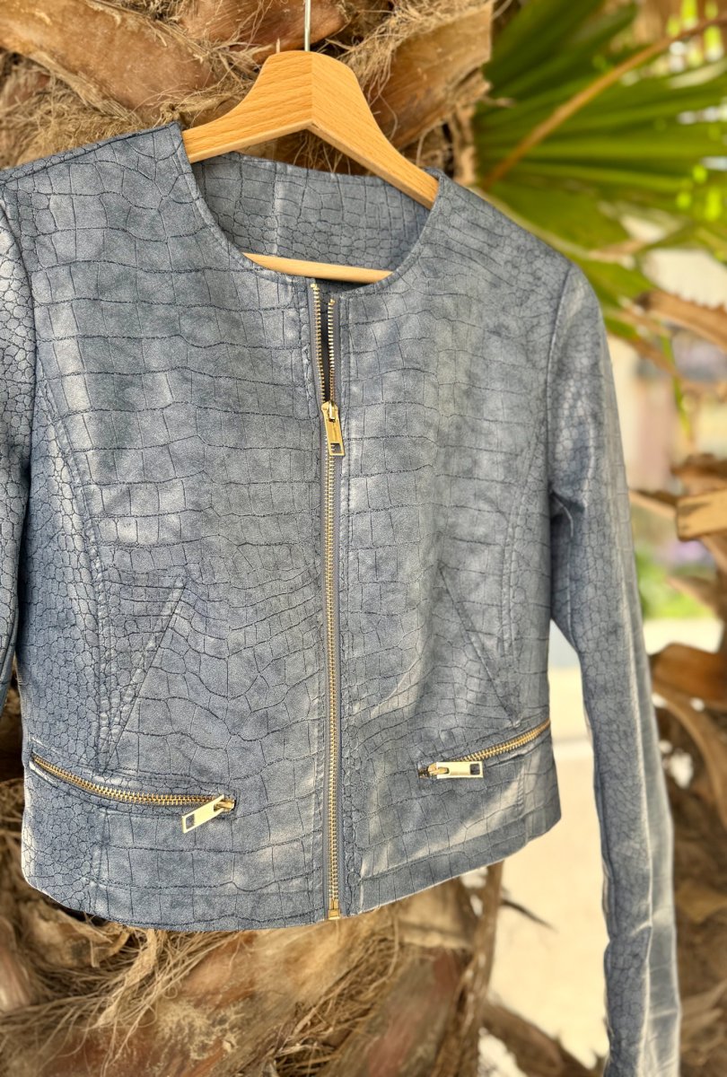 GIACCHETTO ECO PELLE COCCO CON CERNIERE - immagine 4