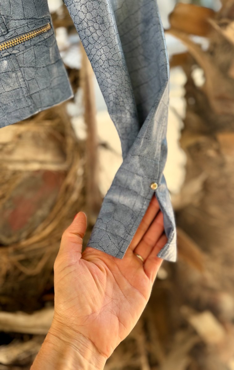 GIACCHETTO ECO PELLE COCCO CON CERNIERE - immagine 5