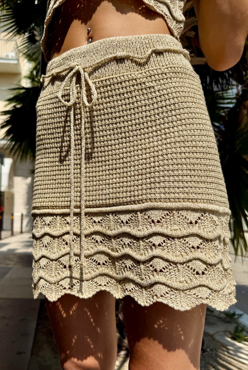 COMPLETO TOP E MINI GONNA EFFETTO UNCINETTO - immagine 3