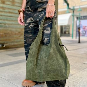 TOTE BAG IN ALCANTARA CON POCHETTE