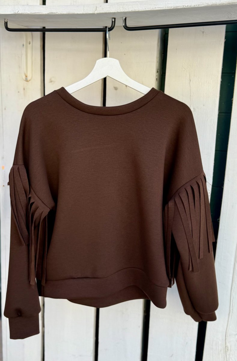 FELPA TAGLIO OVER CON FRANGE - immagine 5