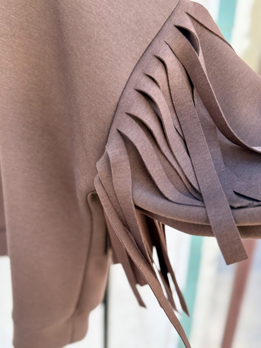 FELPA TAGLIO OVER CON FRANGE - immagine 6